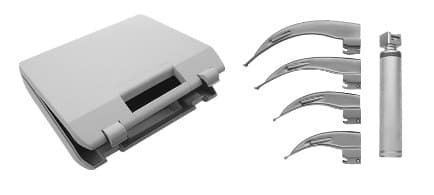 Laryngoscope Set — LED, 4 Blades + Handle in Case